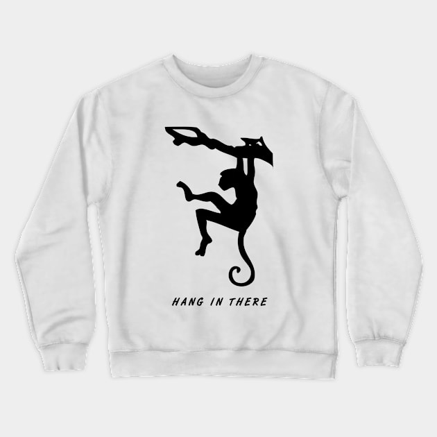 Hang in There: Monkey on a Branch Crewneck Sweatshirt by Jarecrow 